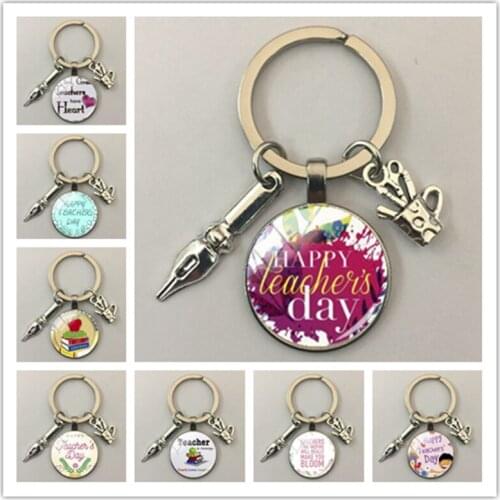Teachers Day Gift Keychain The best teachers heartfelt teaching keychain Letter charm keychain
