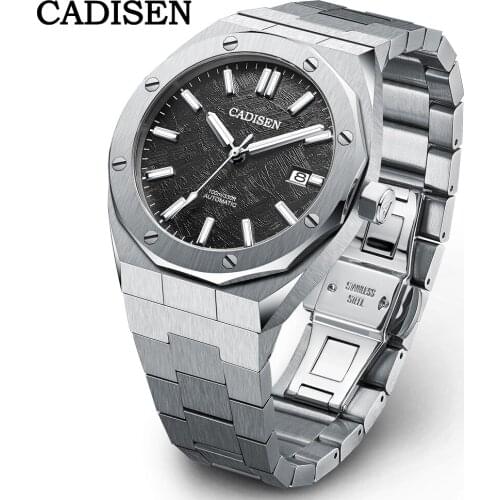 CADISEN New 42MM Men Watches Mechanical Automatic NH35A Blue Watch Men 100M Waterproof Brand Luxury Casual Business Wristwatch