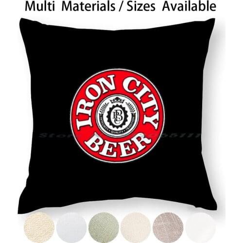 Iron City Beer Pillow Case Throw Pillow Cover Cotton Linen Flax Pittsburgh Pa Pennsylvania Steelers Football Black Gold Black