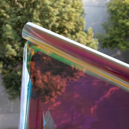 Colored Window Film SUNICE Rainbow Effect Transparent Dichroic Stained Glass Sticker Window Film DIY Home Decoration 68cmx50cm