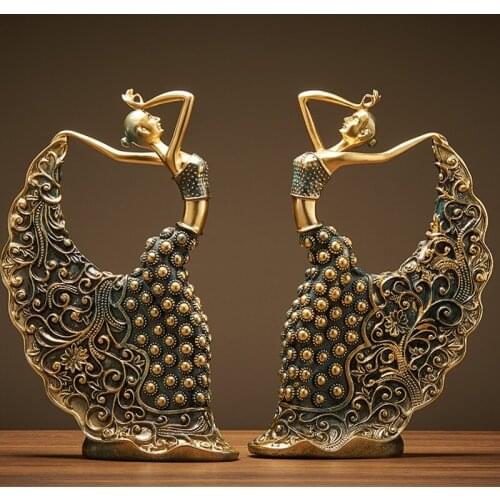 Home Decor Abstract Sculpture Modern Art Living Room Decoration Dancer Model Office Desk Decor Girl Statues European Decorative