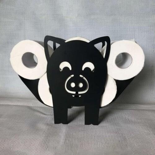 Home Iron Roll Paper Towel Holder Pig Crafts Bathroom Rack Ornaments Toilet Roll Holder Kitchen Bathroom Storage