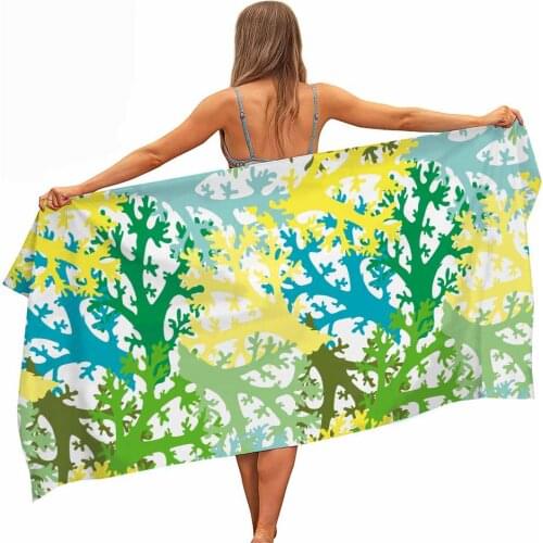 HELENGILI Coral Microfiber Pool Beach Towel Portable Quick Fast Dry Sand Outdoor Travel Swim Blanket Yoga Mat