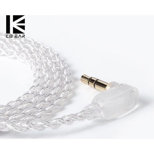 KBEAR Refreshing 4 Core Silver Plated Cable 4N High Purity Silver for KZ ZSX ZAX ASX KBEAR KS2 Lark TRI I3 Starsea