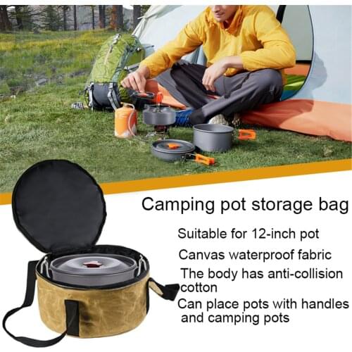 Camping Stoves Storage Bag Travel Portable Pot Bag Cast Iron Pan Dustproof Bag Enamel Pot Package Suitable For 30.5cm Pan