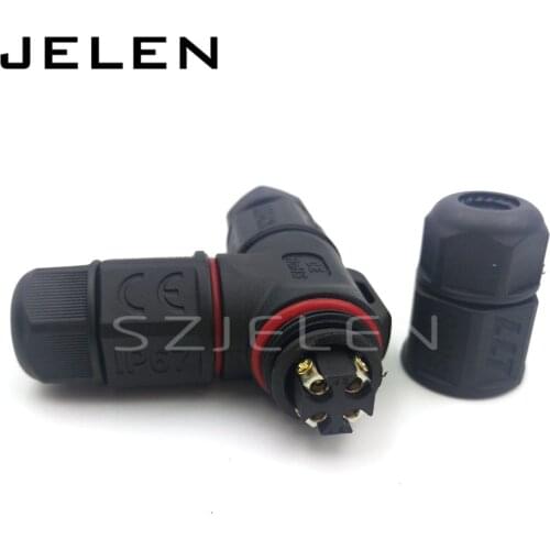 LLT L20, 4 pins T-type waterproof connector , IP67,LED power cable connector, outdoor wire connector