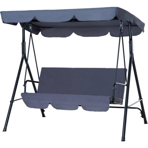 Outsunny Swing Gardens metal with Sunshade rocker 3 Seats with Cushion and cealing Adjustable (Grey)
