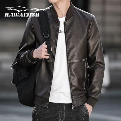 Hawaifish brand jacket men 2021 winter fashion casual louson cuir homme high quality stand collar jaqueta masculina cour