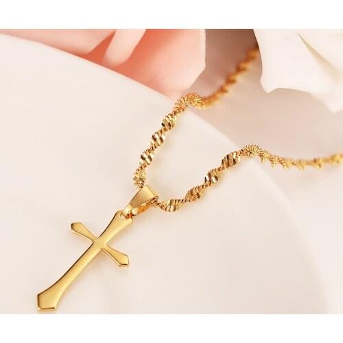 Men Cross Necklace Pendant Women INRI Juses Crucifix Christianity Jewelry Gold Color INBI Jesus of Nazareth girls gift