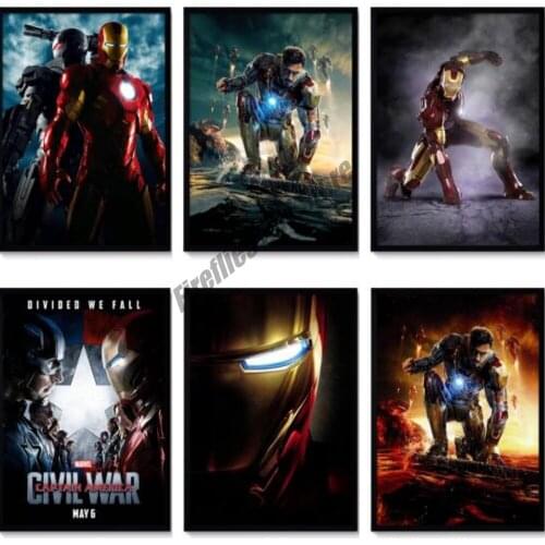 Marvel Movie Diamond Painting Avengers 4 Iron Man Full Round Mosaic Diamond Embroidery Picture Cross Stitch Kits Home Decor Gift