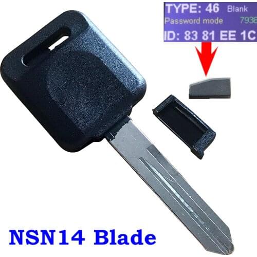 Uncut Ignition Blank Chipped Key Fob Transponder Chip 4D60 For Nissan Ni04PT Titan Frontier Replace Transponder chip key ID 46