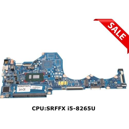 Nokotion L18492-601 L18492-001 For HP PAVILION 14-CE 14-CE0597SA DA0G7AMB6D1 laptop motherboard SRFFX i5-8265U cpu