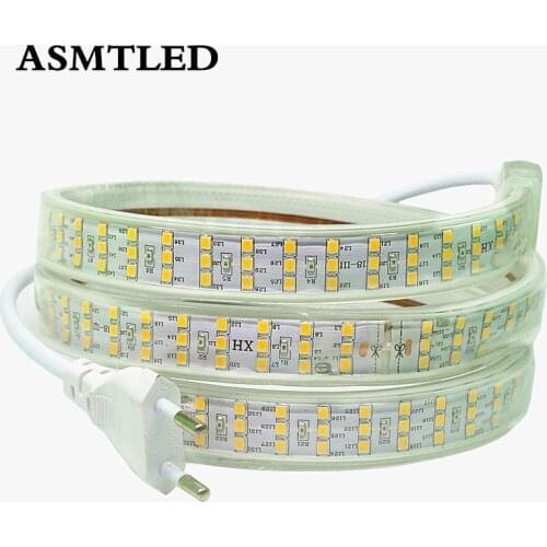 New LED Stirp Light AC 220V 230V 240V SMD 2835 Flexible LED Tamp 276leds/m Ribbon For Rome Garden square Store decoration 1m-50m