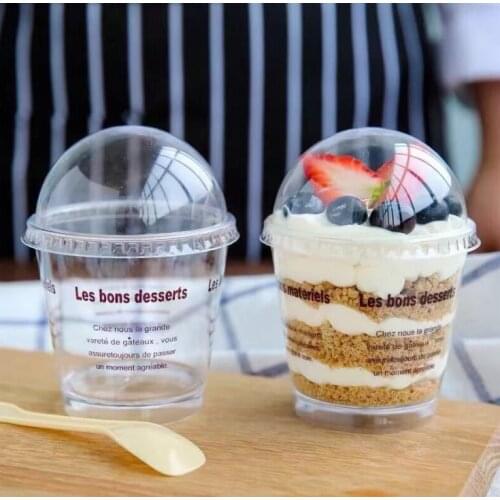 Disposable DIY 180ml Creative Pot Yogurt Mousse Dessert Cupcake Box Container Ice Cream Pudding Cups With Dome Lid Cover SN3835