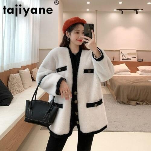 Real Fur Coat Winter Coat Women Clothes 2020 Korean Vintage Natural Sheep Shearing Jacket Female Warm Wool Fur Jacket Hiver 1910