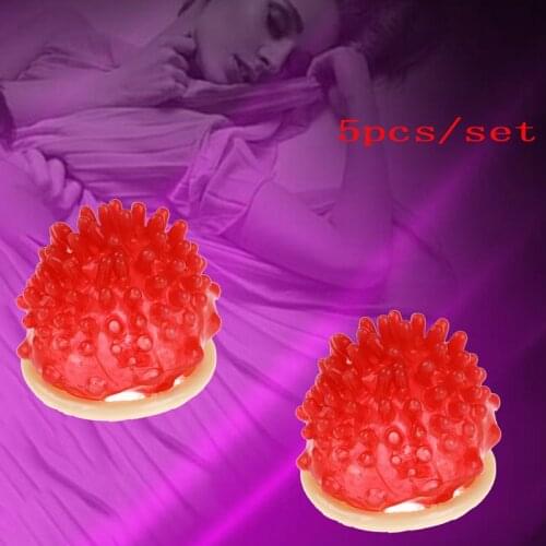 Sex Products 5PCS Ribbed Dotted Spike Latex Lubricated Condom Safer Sex For Men Unique
