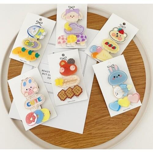 3pcs Set Cute Cartoon Rabbit Bear Rubber Bands Hairpins Girls Lovely Hair Clips Kids Girl Women Hair Bands Hair Accessories Gift