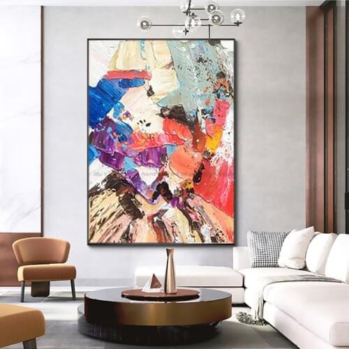 Hand-painted colorful Heavy oil painting on canvas lienzos cuadros decorativos peinture wall painting Decorative Art living room