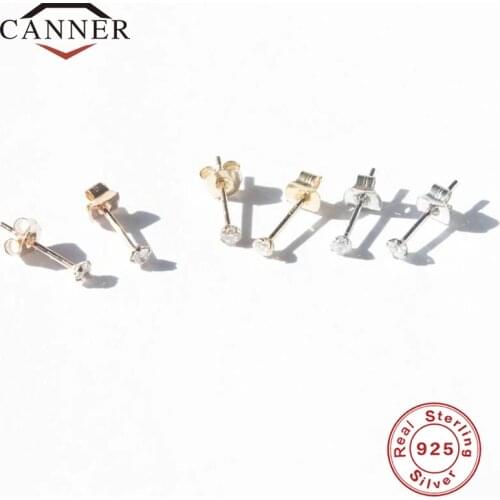 925 Sterling Silver Mini Zircon Stud Earrings for Women Fashion Earrings 2020 Simple ins Gold Rose Gold Earrings Wholesale