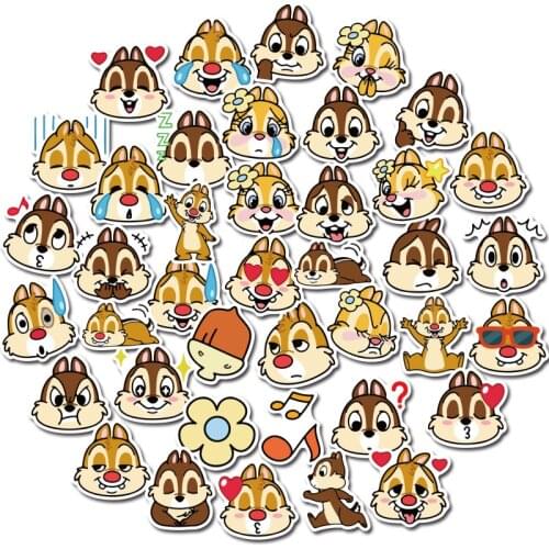 Disney Animation Chip 'N' Dale Stickers Cute Line Stickers Mobile Phone Cup Luggage Waterproof Paste Paper Bag