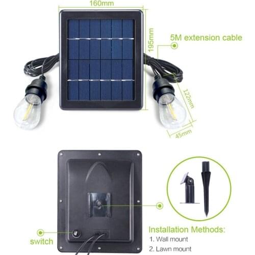 LED solar bulb lamp waterproof outdoor portable lighting garden decoration chandelier