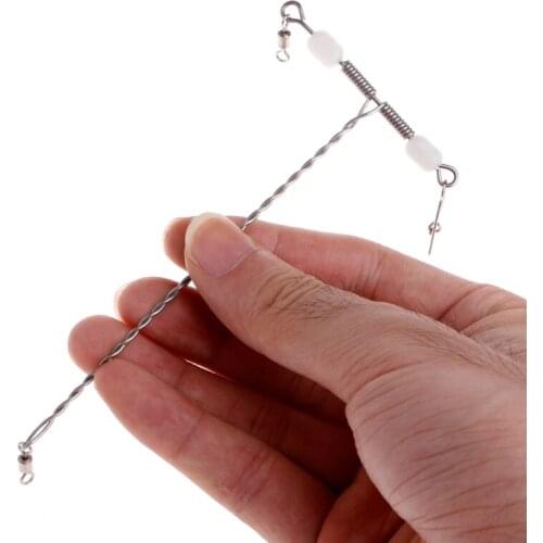 1Pc Stainless Steel Luminous Beads Balance T-shape Swivel Snap Fishing Connector Tools New