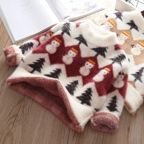 Kids Girls Boys Sweaters Winter Warm Top brother and sister Clothes Thick Fashion Underwear Children Pullover Christmas Clothing