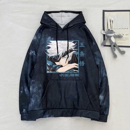Jujutsu Kaisen Harajuku Hooded Sweatshirt Print Men Hoodies Autumn Winter Long Sleeve Sweatshirt Streetwear Female Tops