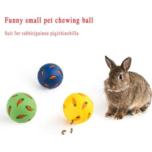 Funny Toys for Rabbit Rubber Ball for Guinea Pig Chinchilla Accessories for Pet Tooth Cleaning Snack Ball Toy for Pet Products