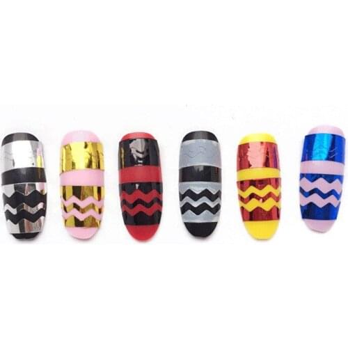 1 Roll Chevron Nail Striping Tape Colorful Nail Art Wave Tape Line Nail Stickers Liner Nail Tools