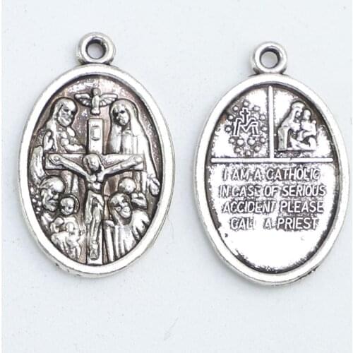 100pcs of Catholic Pendant Saint Via Crucis Medal Pendant