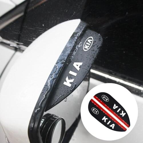 2PCSCar Styling Outdoor Soft Rubber Flexible Rainproof Rearview Mirror Rain Eyebrow For Kia Rio K5 K7 Pride Ceed Sportage Cerato