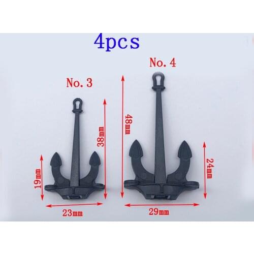 4pcs Plastic Anchor 23*38mm/29*48mm Simulation Accessories for DIY RC Model Marine Ship Mold