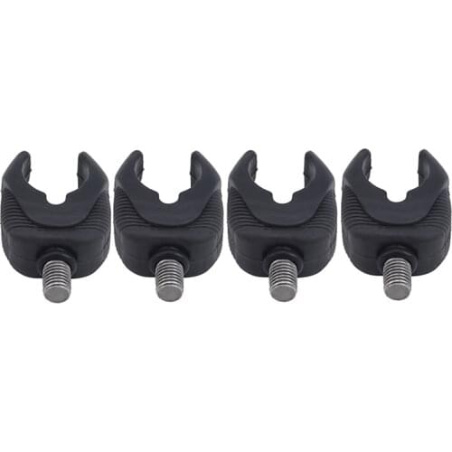 4Pcs Fishing Rod Rest Head Carp Fishing Tackle Tools Silicone Rod Holder Gripper Grips Fishing Accessories Black S