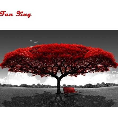 5D DIY Diamond Embroidery Red tree Full Diamond Painting Square/Round Rhinestone Mosaic cross stitch Wall Art