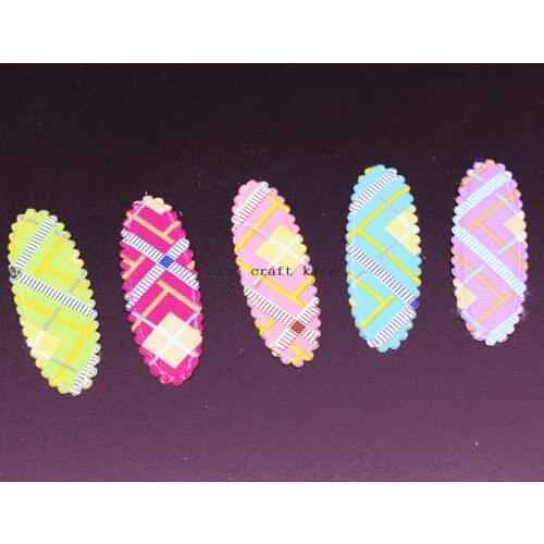 600pcs Boutique Style Oval Snap Clip Covers Hair Clip COVER - size 50 mm Cute flower assorted color