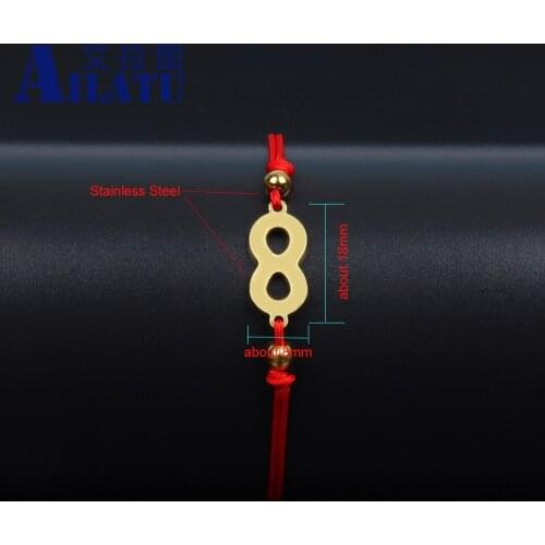 Ailatu New Infinity Bracelet for Lovers Red String Couple Bracelets Women Mens Wish Jewelry Gift Forever Togater Bracelet
