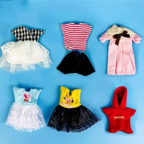 Bjd Dolls Accessories Fit for 16cm Doll Baby Clothes Girl Boy Dress Up Casual Sports Sweater Princess Dress Toys Play House 1/12