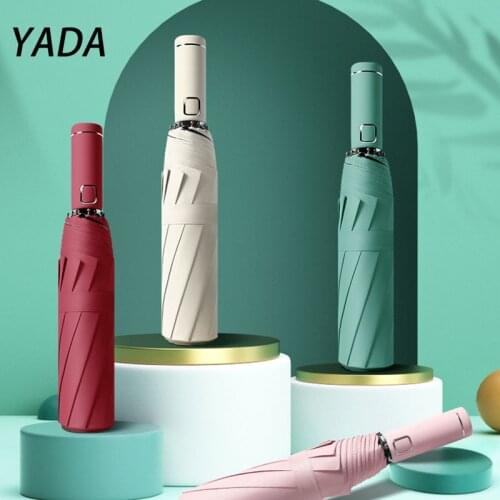 YADA 10 Bones Fully Automatic Umbrella Clear Folding Reverse Umbrellas For Man Women Rain Business Umbrella Female Male YD210017