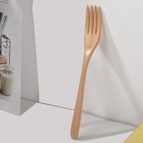 Wooden Bamboo Fruit Fork Long Handle Fork Tableware Dinner Fruit Cake Dessert Small Forks Kitchen Accessories Cuillere FN65