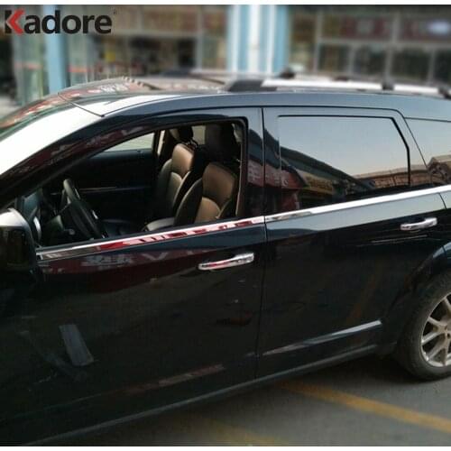 For Dodge Journey 2009 2010 2011-2013 2014 Stainless Steel Car Door Window Frame Sill Molding Trim Cover Exterior Accessories