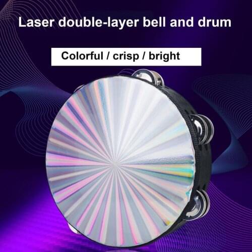 Eco-friendly Radiant Tambourine Shiny Surface Radiant Drum ABS Reflective Drum Head Percussion Instrument for Music Class