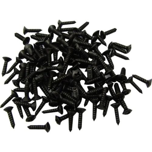 FLEOR 50PCS Black Guitar Pickguard Mounting Screws 3x12mm for Guitar Bass Accessories