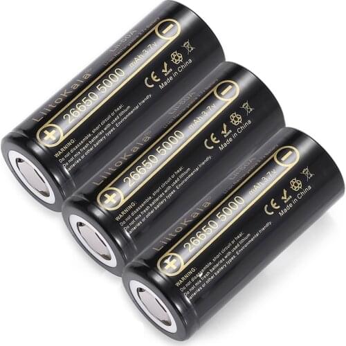 HK LiitoKala lii-50A 26650 5000mah 3.7V Li-ion rechargeable battery Cigarette Vape LED Flashlight Torch Light