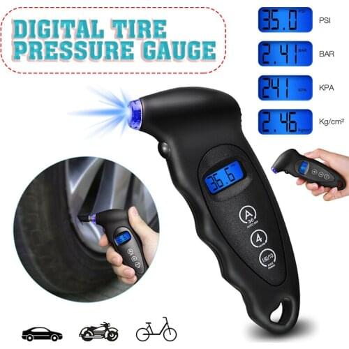 High-precision Tire Pressure Gauge Tester Tool LCD Digital Display Manometer Barometers Tester for Auto Car Motorcycle Bicycles