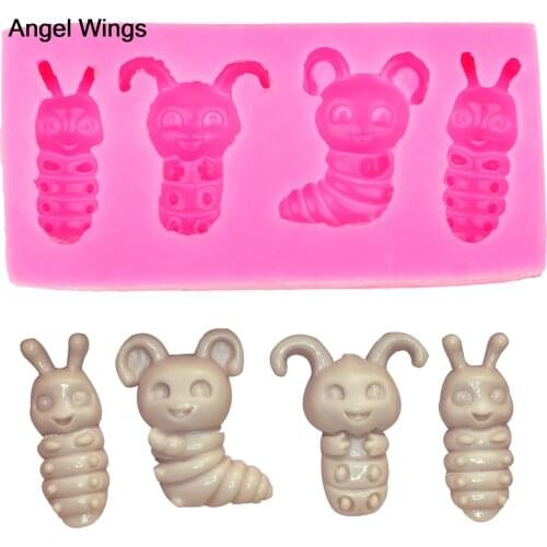 Angel Wings Food grade 3D fondant cake silicone mold Insect shaped Reverse forming polymer clay chocolate decoration tools F1105