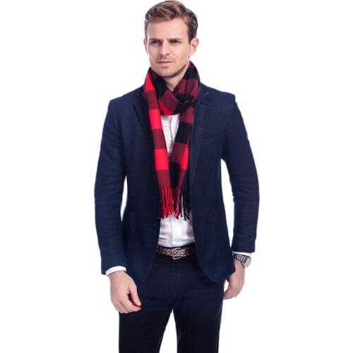 Mens Business Casual Warp Cashmere-Like Scarves Classic Long Winter Scarves A3A17744