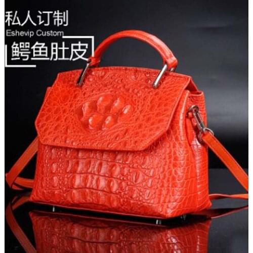 Ourui The new true crocodile One shoulder handbag orange Women handbag
