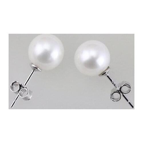 New Arriver Round Pearl Earrings,AAA 6-7MM Top Quality Genuine Freshwater Pearl Earrings,Flower Girl S925 Silvers Stud Jewellery