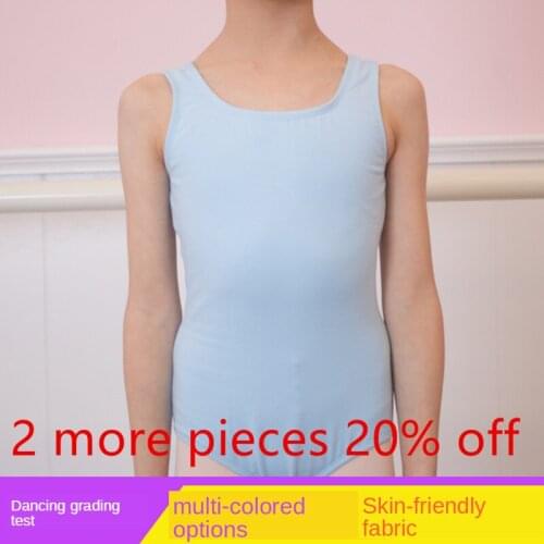 New Coming Tank Short Sleeve Style Leotard Body Suit Child Baby Girl Dancewear Ballet Gym Round Neck Cotton Fabric Pink Sky Blue